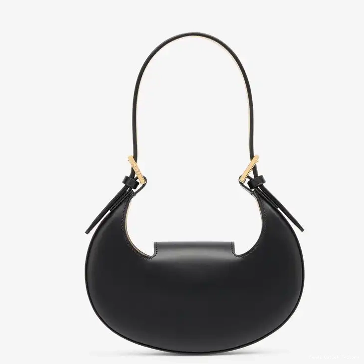 Cheap HOT Bag Hobo In Black Mini Fendi Cookie Calf Leather 0623